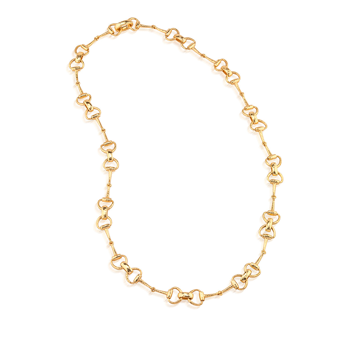 Equestrian Snaffle Bit Chain Necklace, 34" - Gold detail 
