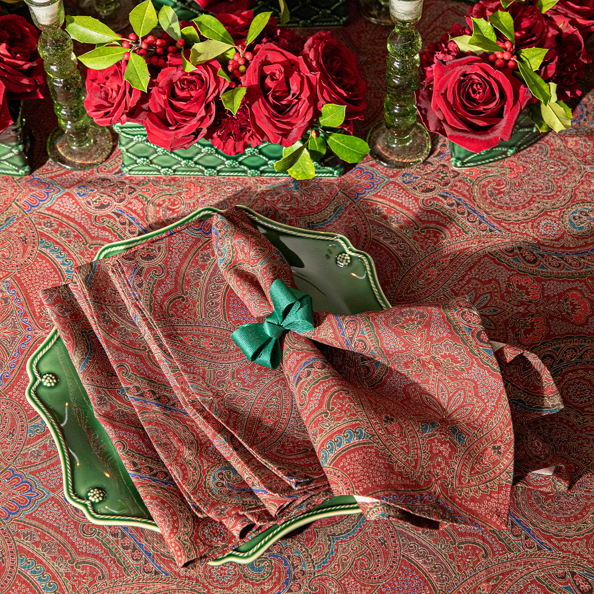 Paisley Napkin Set/4 - Red - alternate angle
