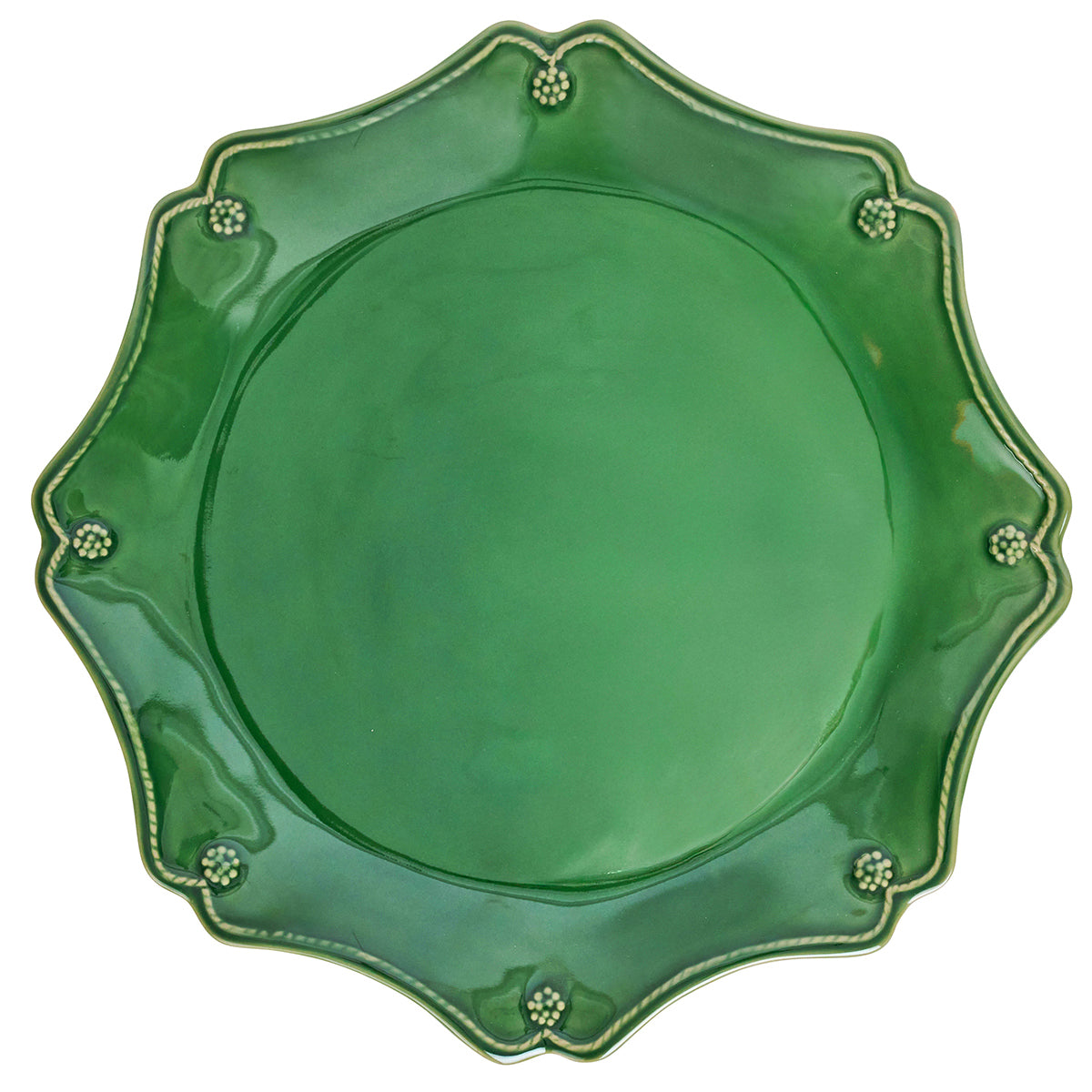 Berry & Thread Scalloped Charger/Platter - Basil