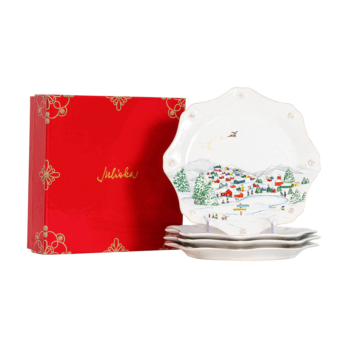 Berry & Thread North Pole Dessert-Salad Plate Assorted Set-4 – Juliska