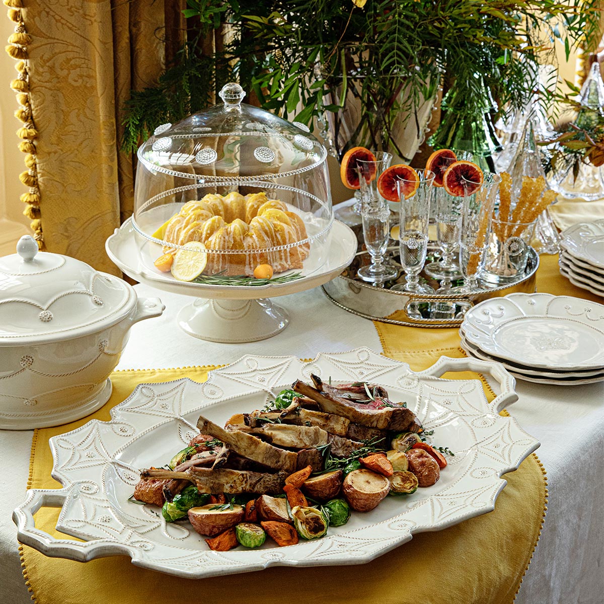 Jardins du Monde 25 in Platter - Whitewash – Juliska