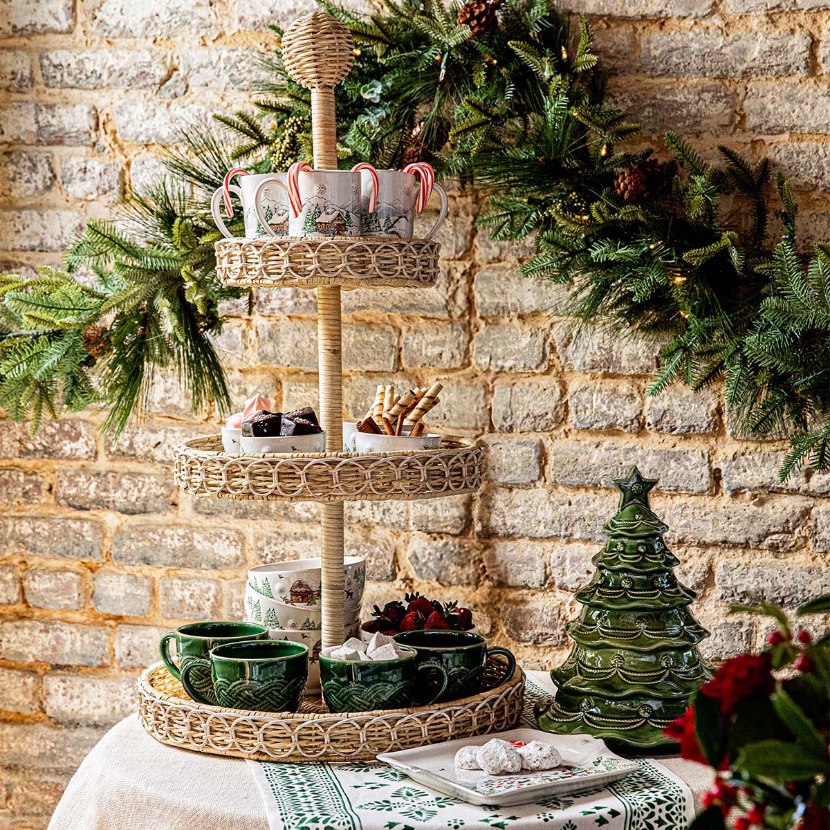 Berry & Thread Christmas Tree Cookie Jar - Basil – Juliska