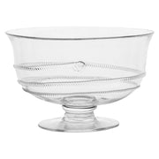A show-stopping centerpiece bowl, this footed vessel shines a spotlight on whatever you are serving - from decadent chocolate mousse to festive rainbow-hued parfait or sitting permanently in your dining room. Expertly hand crafted by our master glass artisans, it is festooned with our iconic, uplifting swirl and buttoned with a solitary berry.