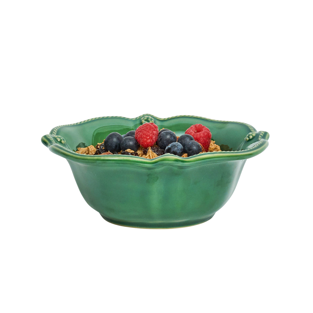 Berry & Thread Flared Cereal/Ice Cream Bowl - Basil - styled table setting view