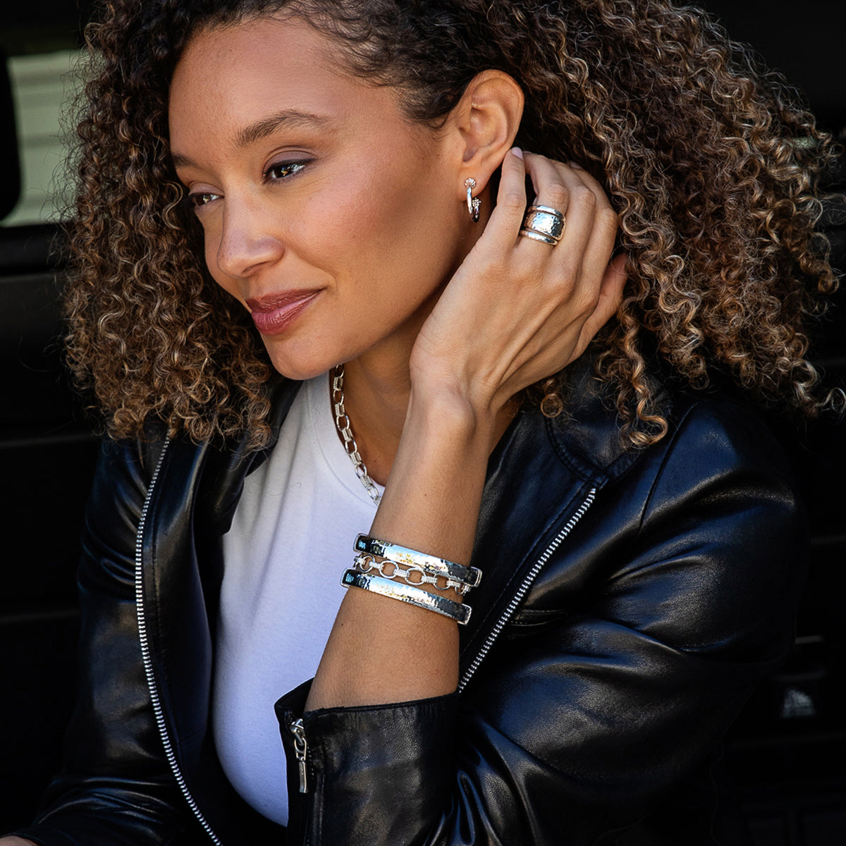 Cleopatra Small Link Bracelet, 7"+1.5" - Silver Lifestyle