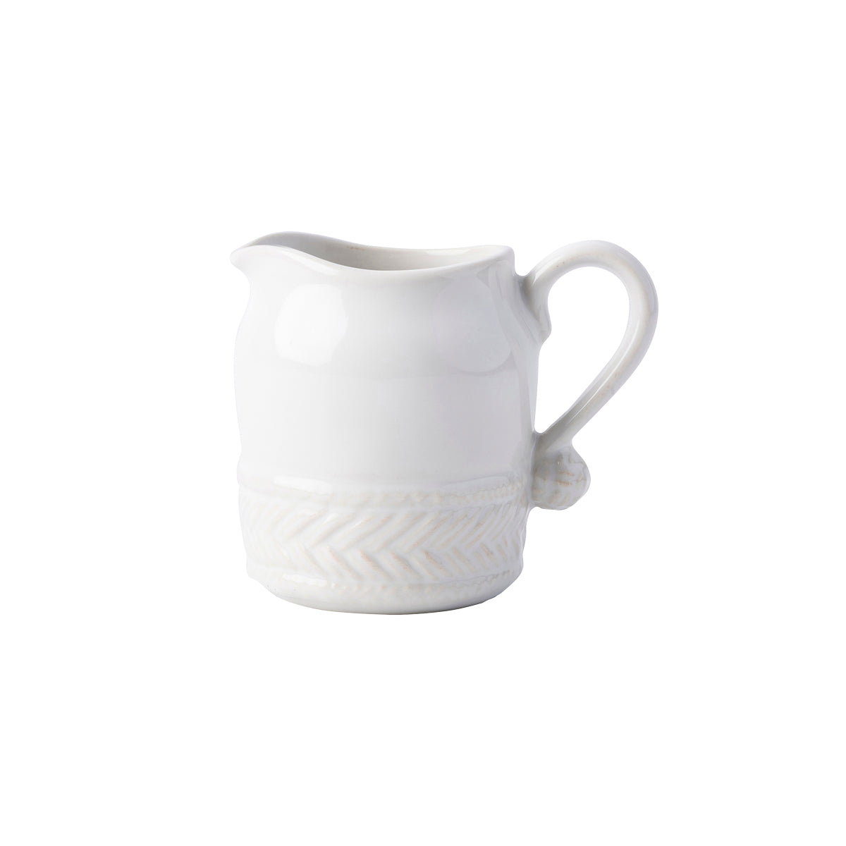 From our Le Panier Collection - Our basket weave motif lends a note of rustic refinement to this petite pitcher that may inspire thoughts of idyllic country hamlets and the bounty they afford, namely fresh cream, homemade jam, and baked goodies straight from the oven.