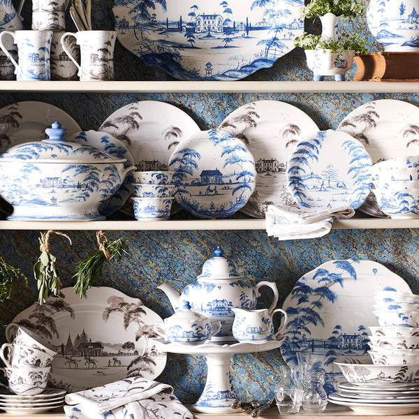 Country Estate Party Plate Assorted Set/4 - Delft Blue