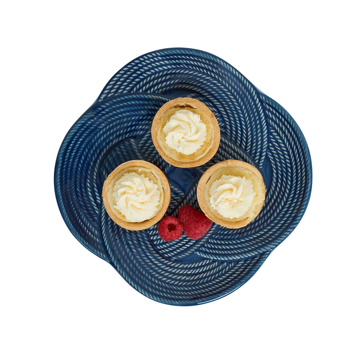 Le Panier Mystic Knot Dessert/Salad Plate - Denim - styled table setting view