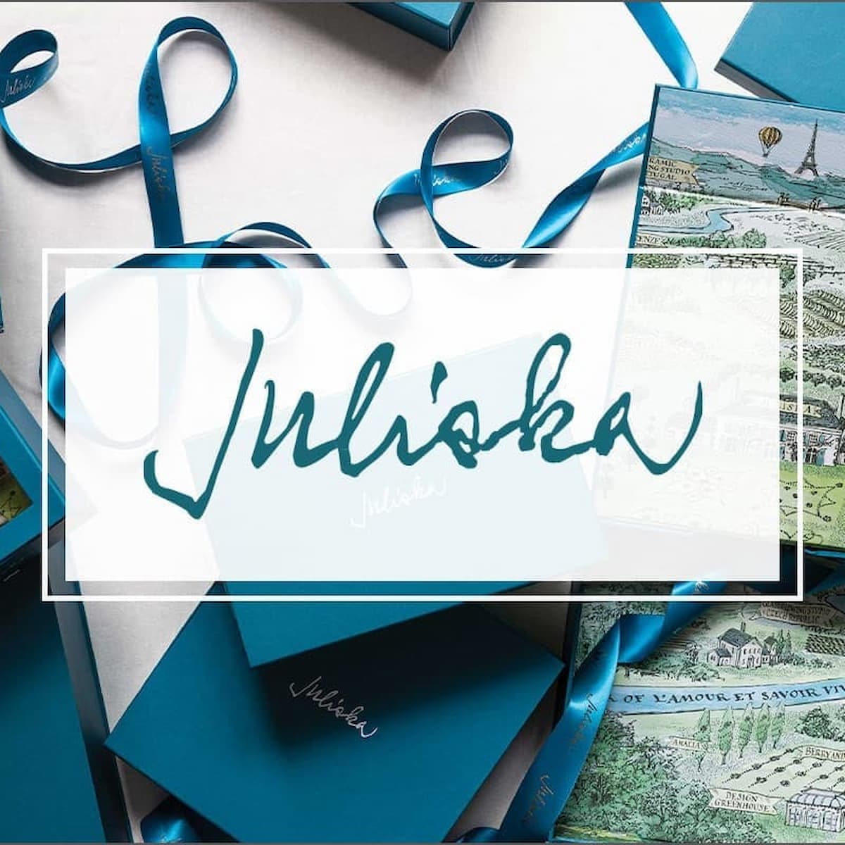 Juliska gift boxes and bags.