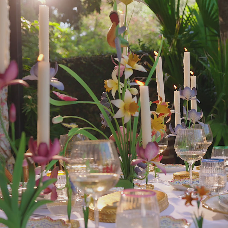 Load video: Video featuring different outdoor floral tablescapes 