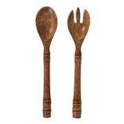 Hand-turned from beautiful Mango wood, these artisanal salad servers are perfectly poised to deliver seasonal salads or family-style side dishes to your guests’ plates.  