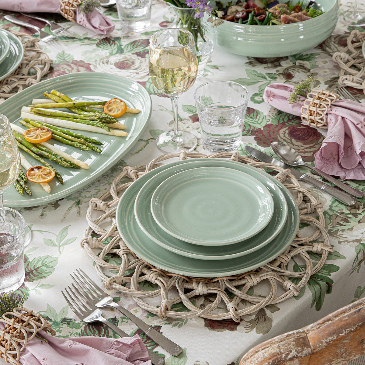Bilbao Side/Cocktail Plate - Sage | Juliska