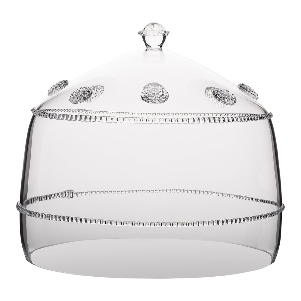 From our Isabella Collection - Shelter sweet treats beneath this glass canopy for a chic way to present desserts. Our signature berries complement the fruit of cupcakes as well as grapes alongside a savory offering of cheeses.