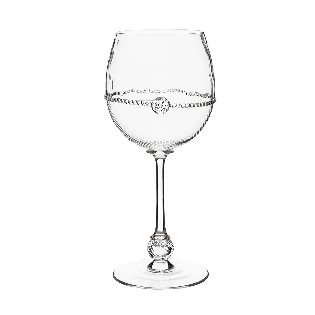 Crowned with a simple thread and a single berry, this goblet is as understated as it is glamorous. With a generous bowl shape to hold your favorite white wine, this glass will help set the tone for a romantic meal.