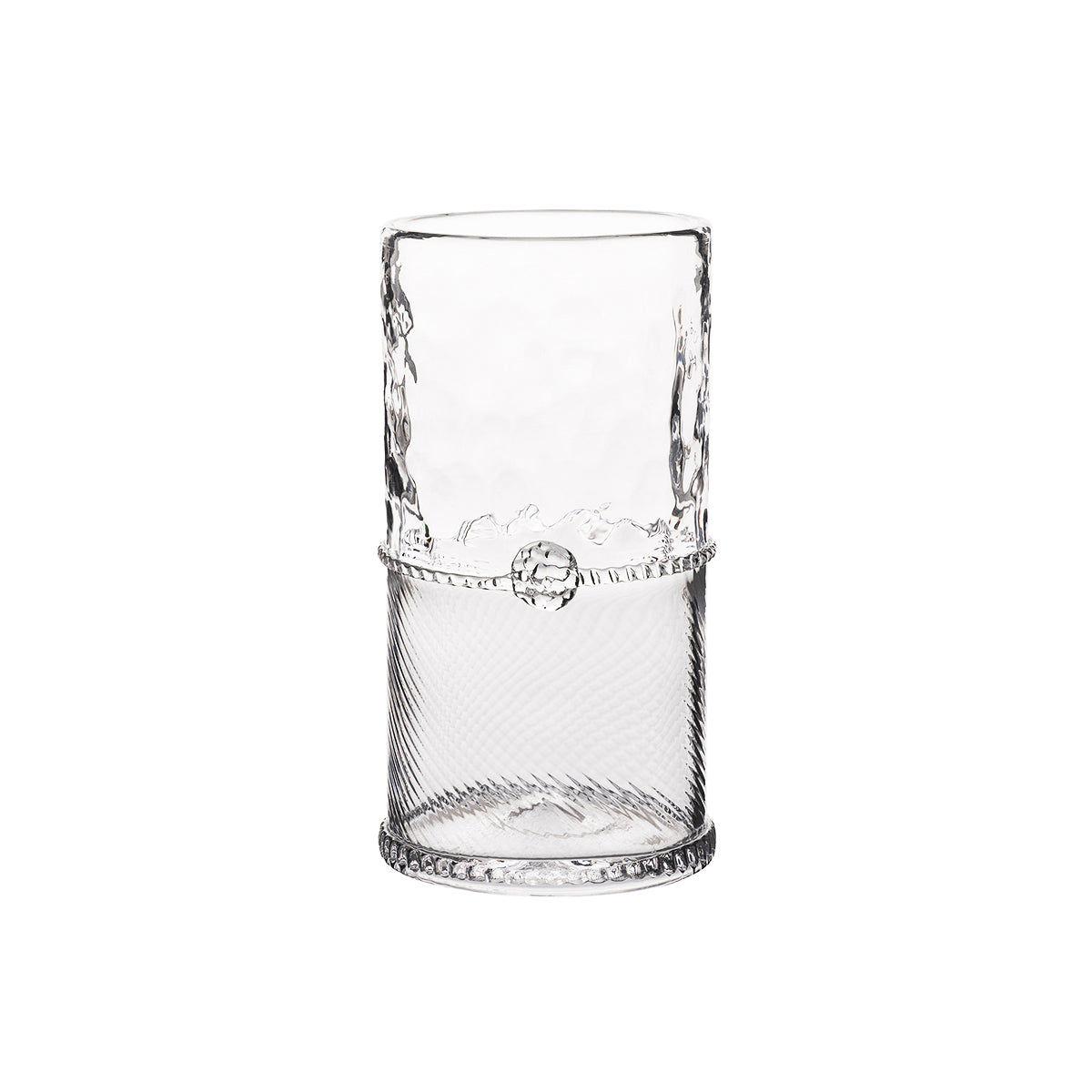 From our Graham Collection - This tall drink of water is neatly trimmed and beveled for a splash of understated elegance that provides just the right amount of dazzle. Lovely for iced tea at a summer Ladies Luncheon or to unwind with your favorite gin fizz, or cocktail at the end of a long day.