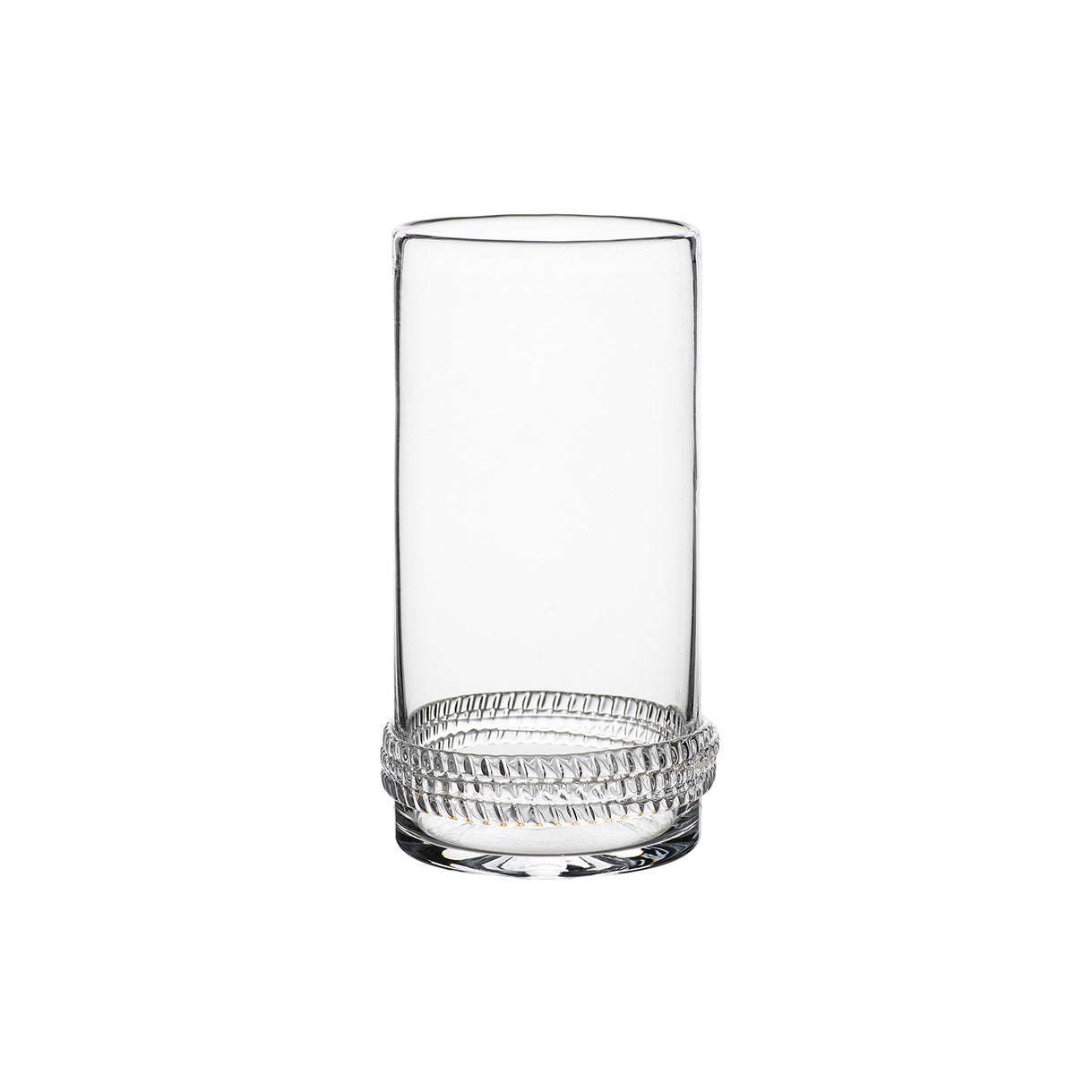 From our Dean Collection - From gin and tonics to fizzing seltzer, or iced tea, our mouth blown highball encircled in a glass rope base is the quintessential entertaining glass. Chic yet durable, our Dean Highball begs to be used everyday.