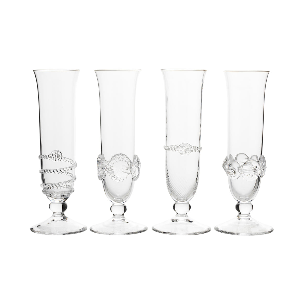 For when nothing but the best will do, this exquisitely gift boxed set features four of our iconic Bohemian glass motifs: Amalia, Graham, Ophelia, and Ines. Each hand-blown piece of ethereal glass is as beautiful, unique, and harmonious as life is. Makes a perfect gift for weddings - or for anyone who adores a little pop! and sparkle.