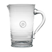 From our Berry & Thread Collection - From bunches of blooms to your freshest juices, our mouth blown glass pitcher crafted by artisans in Portugal offers an organic texture blending everyday elegance with practicality. Neatly trimmed with our signature berry and thread medallion.