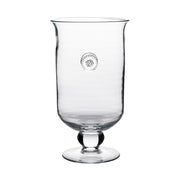 From our Berry & Thread Collection- Let dancing candlelight set the scene for a romantic night. Emblazoned with our signature medallion, our hurricane is classically styled allowing it to blend with any decor and add just the right amount of sparkle to your soiree. It can also be used as a great vase.