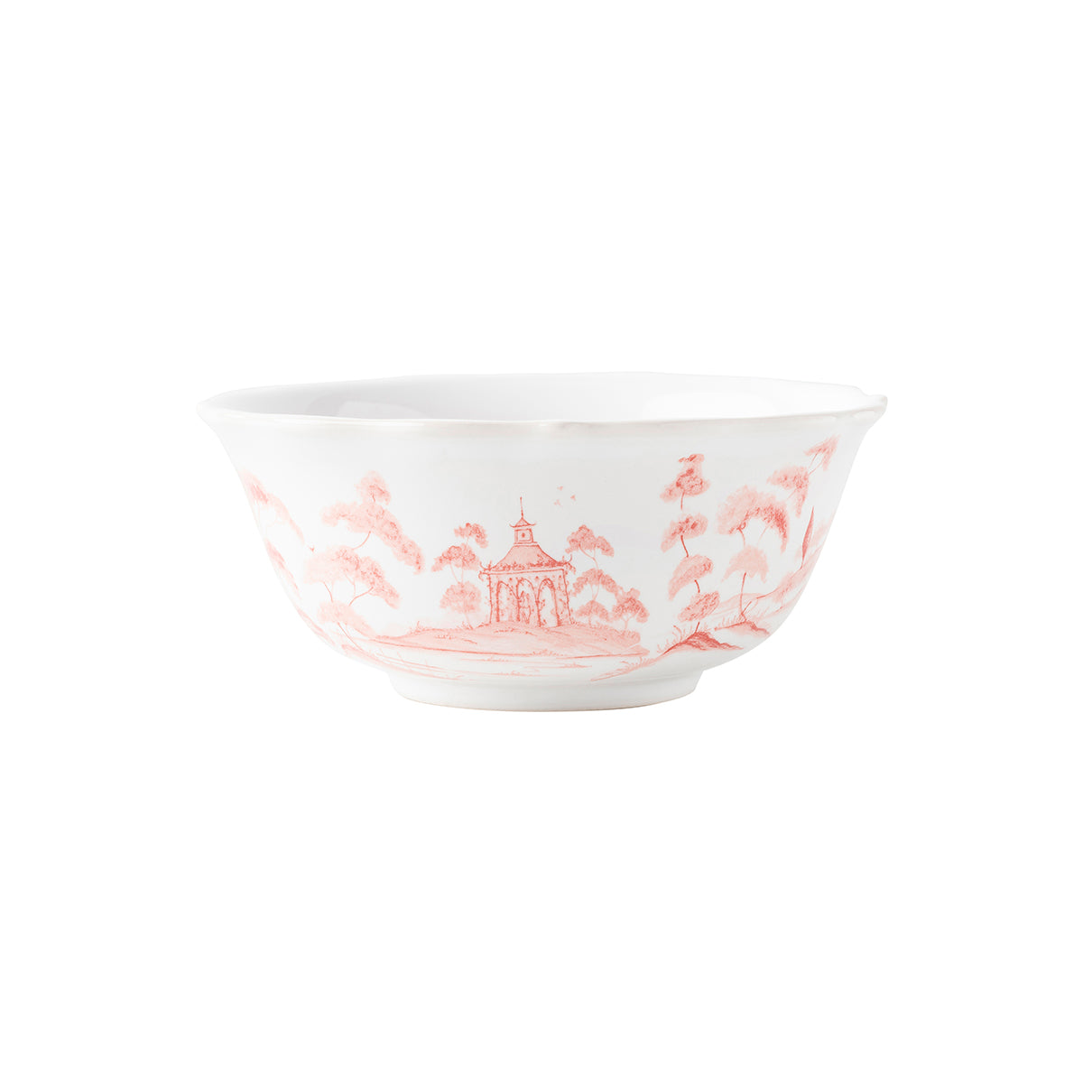 From our Country Estate Collection- Our bowls serve as perfect vessels for the morning cereal or your proverbial cherries. Life is lovely when you have a bowlful. Featuring: Hen House, Tea Party Tent, Apple Orchard, and Rose Arbor.