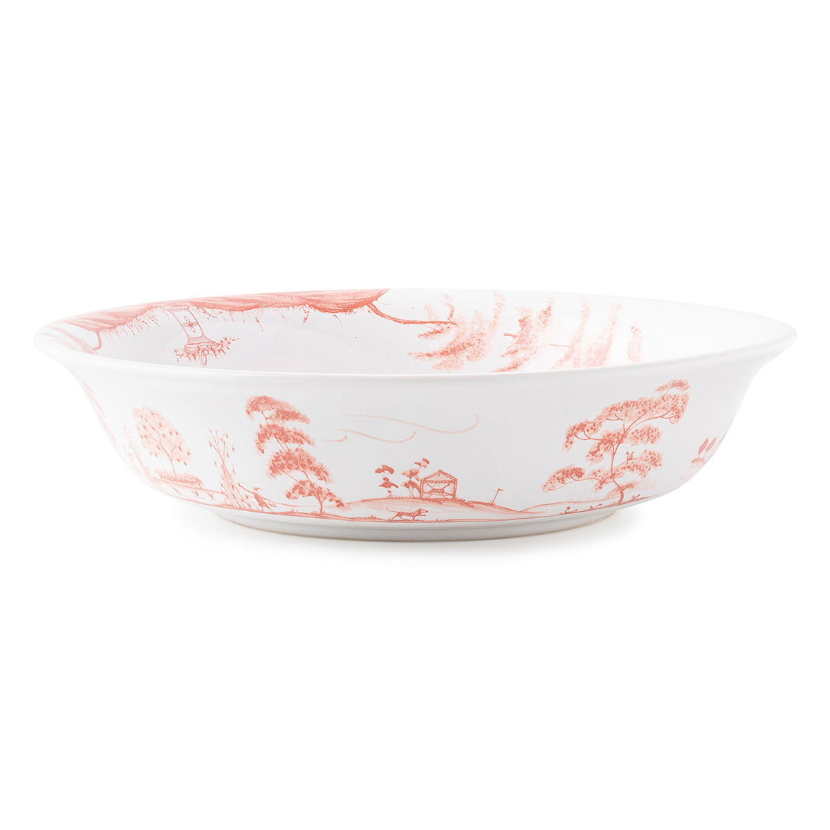 From our Country Estate Collection - Beautiful illustrations of our Country Estate Apple Orchard transform a simple serving bowl into something grand. Scenic depictions grace both the exterior and interior basin of this large bowl fit to grace tabletops from pastoral to stately.