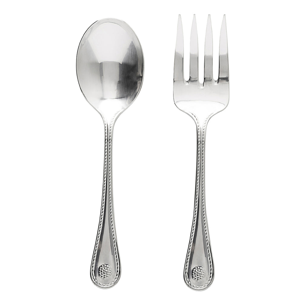 From our Berry & Thread Collection - Overscale continental sizing and front and back design details makes this 18/10 stainless steel set as unique as it is useful. Featuring our signature thread and berry motif, they pair perfectly with all of our collections, or can stand alone as a splendid hostess gift.