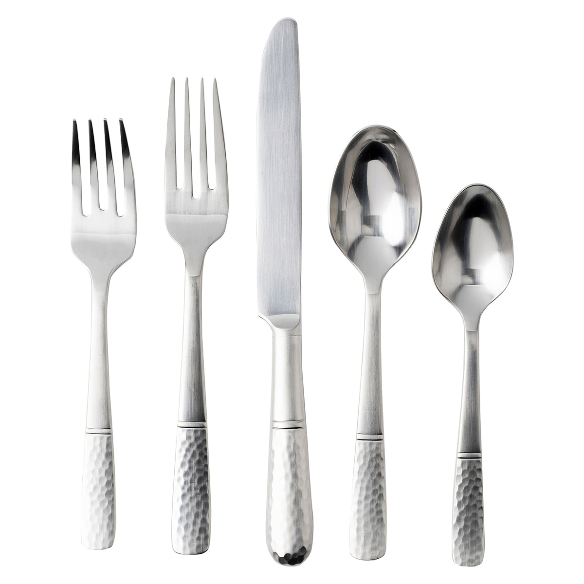 The secret ingredient to pulling together a finished look for any table, flatware is a staple piece and statement jewelry all rolled into one. Inspired by the moment dappled water reaches the shoreline, our Carine flatware features a handle that is divided into two contrasting textures - shimmer water meeting smooth earth.