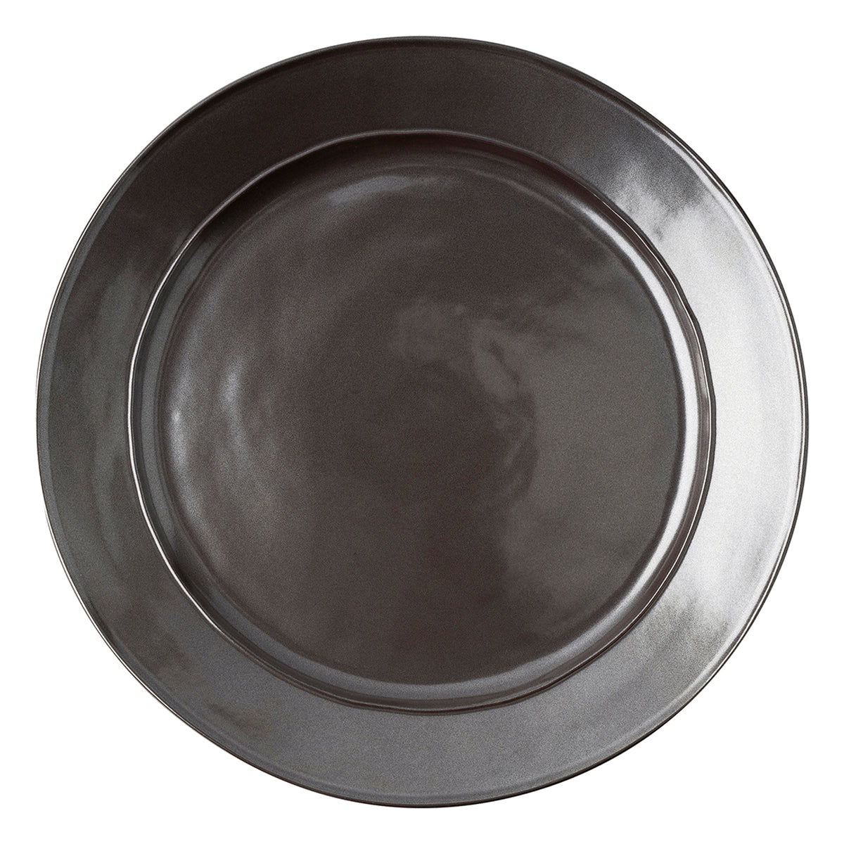 From our Pewter Stoneware Collection - Uniting past romance with cool modernism, the lustrous pewter hue and finish of this large charger looks like it is bathed in perpetual candlelight. Build your table setting or serve appetizers with this uniquely shaped foundation piece that is equally at home in a dazzling Manhattan duplex or stone cottage.