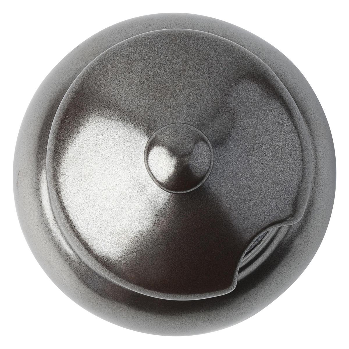 Pewter Stoneware Lidded Sugar Bowl, styled table setting view