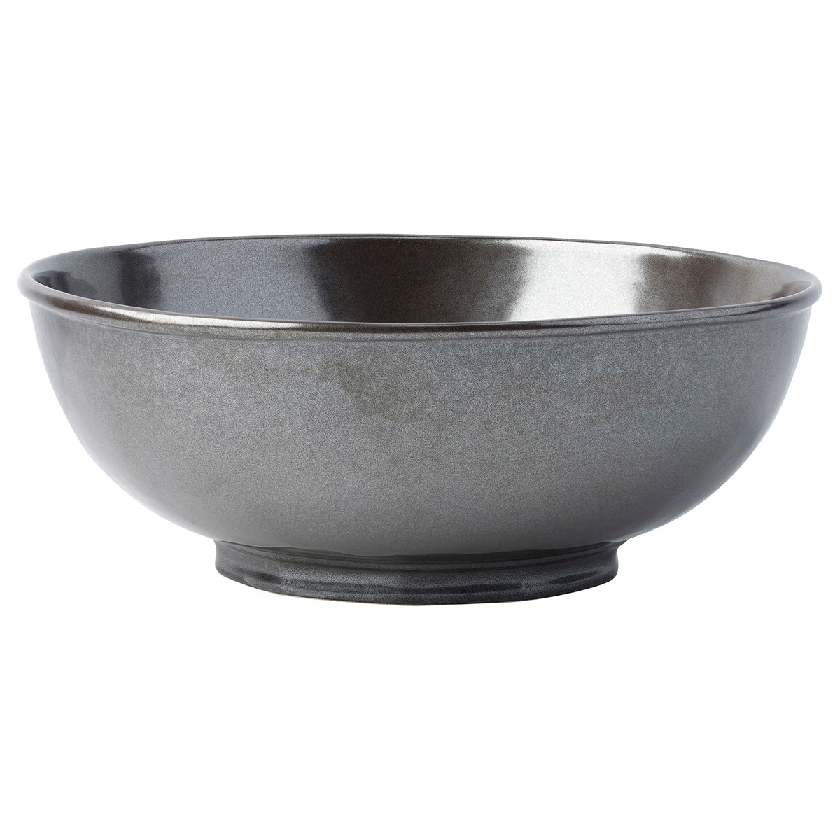 From our Pewter Stoneware Collection - This unfussy bowl is an elegant and modern statement piece and easily able to mix with other patterns. We like it filled with an abundance of orchard riches - from figs, to pears, to clementines.