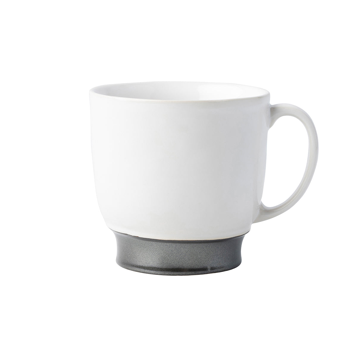 From our Emerson Collection-Rimmed in burnished Pewter Stoneware, our Emerson collection is elegant, rich and warm. This cofftea cup is a morning essential for your favorite cup of coffee or tea.