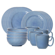 A Puro dinnerware set for the discerning new homeowner or entertainer, this bundle includes 4 dinner plates, 4 dessert/salad plates, 4 cereal/ice cream bowls and 4cofftea cups - all in new Chambray blue hue.