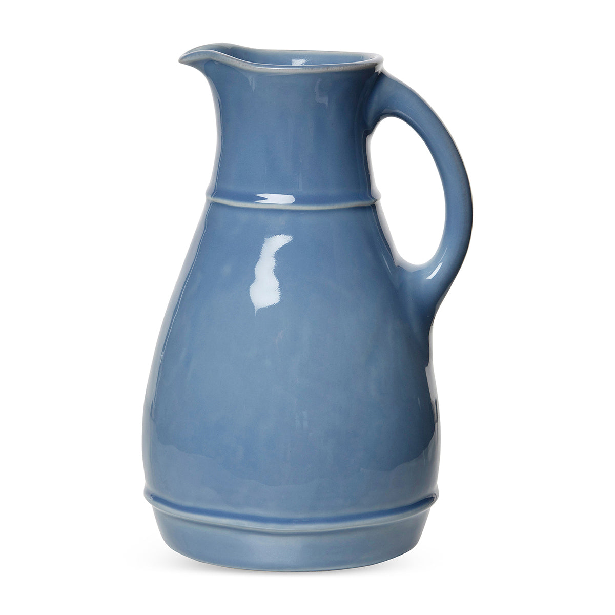 Blue ceramic pitcher from the Puro collection.