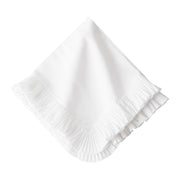 From our Linens Collection- Ridiculously feminine and irresistibly pretty, our knife pleat ruffle festoons this crisp Mademoiselle napkin.