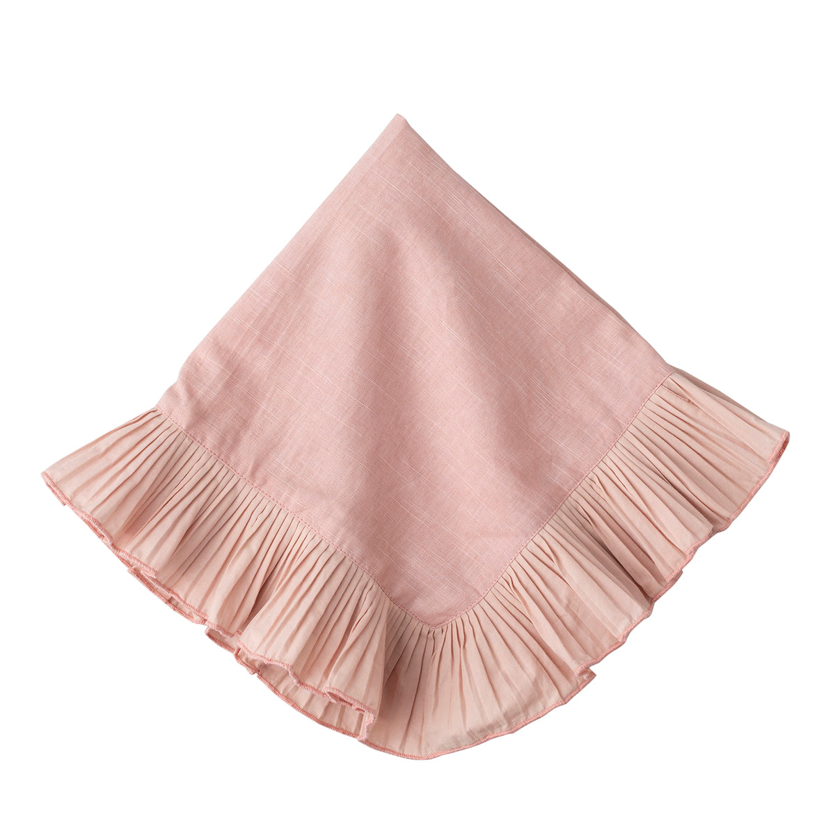 Ridiculously feminine and irresistibly pretty, our Mademoiselle napkin in fresh petal pink with knife-pleat ruffle border adds romantic emphasis to every tablescape.