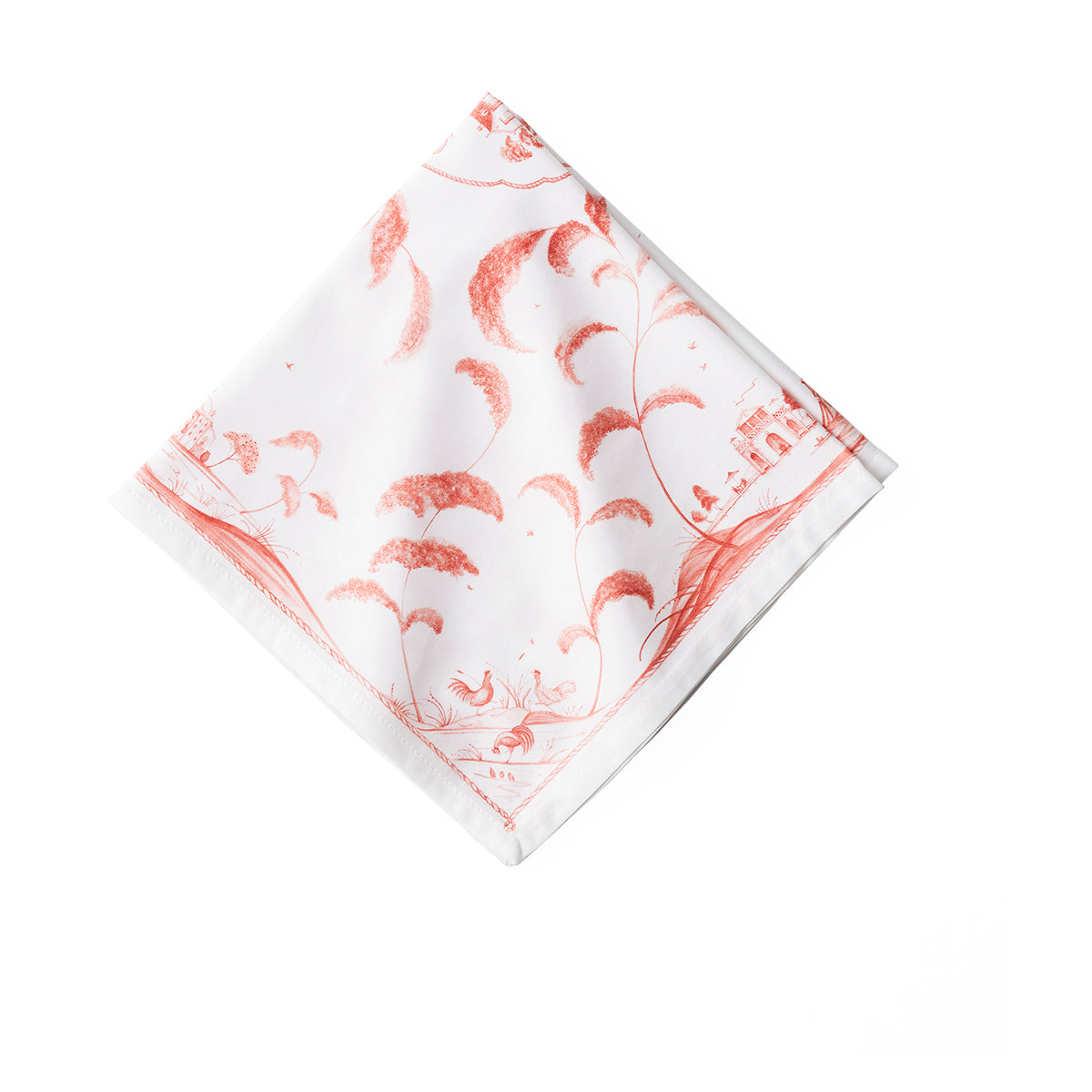 Depicting the charming, historical English country side, our Country Estate pattern in petal pink  truly adds a subtle elegance to our napkins. This napkin is digitally printed on 100% cotton.
