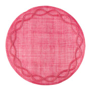In a deep, magnified blush, our French-inspired, soft filigree placemat is sure to impress your guests. It's truly a work of master workmanship with encircled weave pattern and a lovely backdrop to frame your place settings.