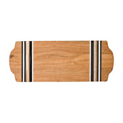 From our Stonewood Stripe Collection- A sublime setting for your next charcuterie spread, this large rectangular serving board is perfect for entertaining. Between layers of rich Acacia Wood are stripes of hand-marbled resin - a juxtaposition of rustic and refined artisanal materials. Each piece is shaped by hand and crafted into unique entertaining pieces.