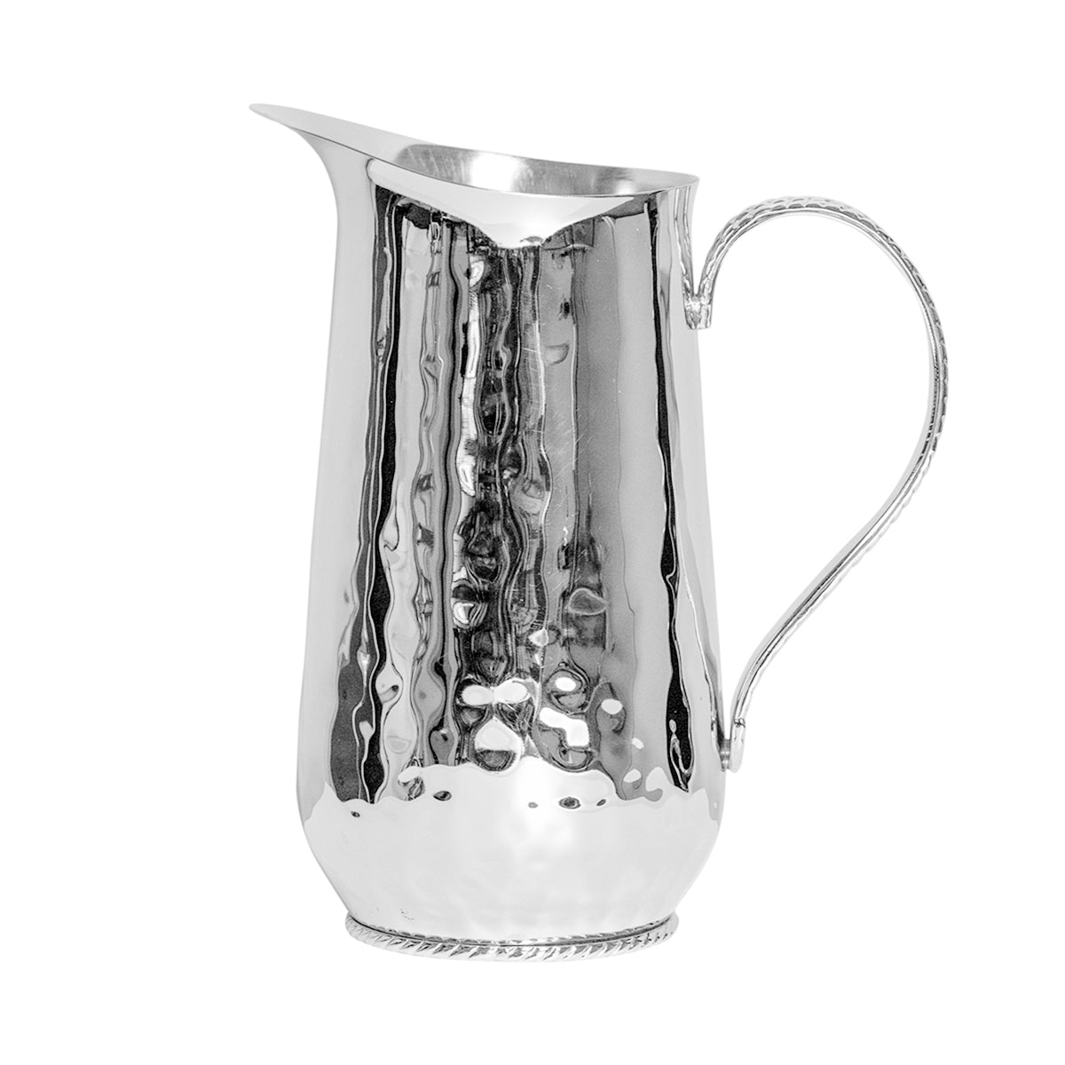 A modern silhouette with decadent details - from the handmade, hammered finish to the gleaming mirror polish - pours out an irresistible dose of glamour with every tipple, fizz, nip, and drink. 