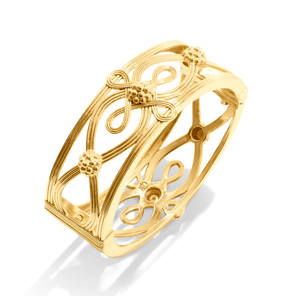 Monique Hinged Bangle - Gold