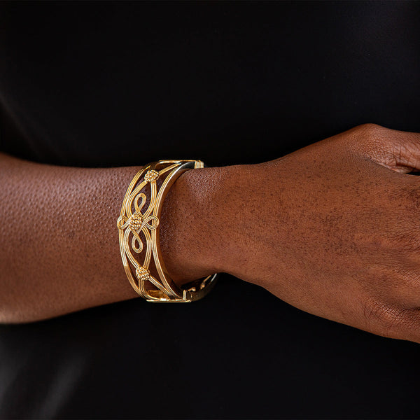 Monique Hinged Bangle - Gold