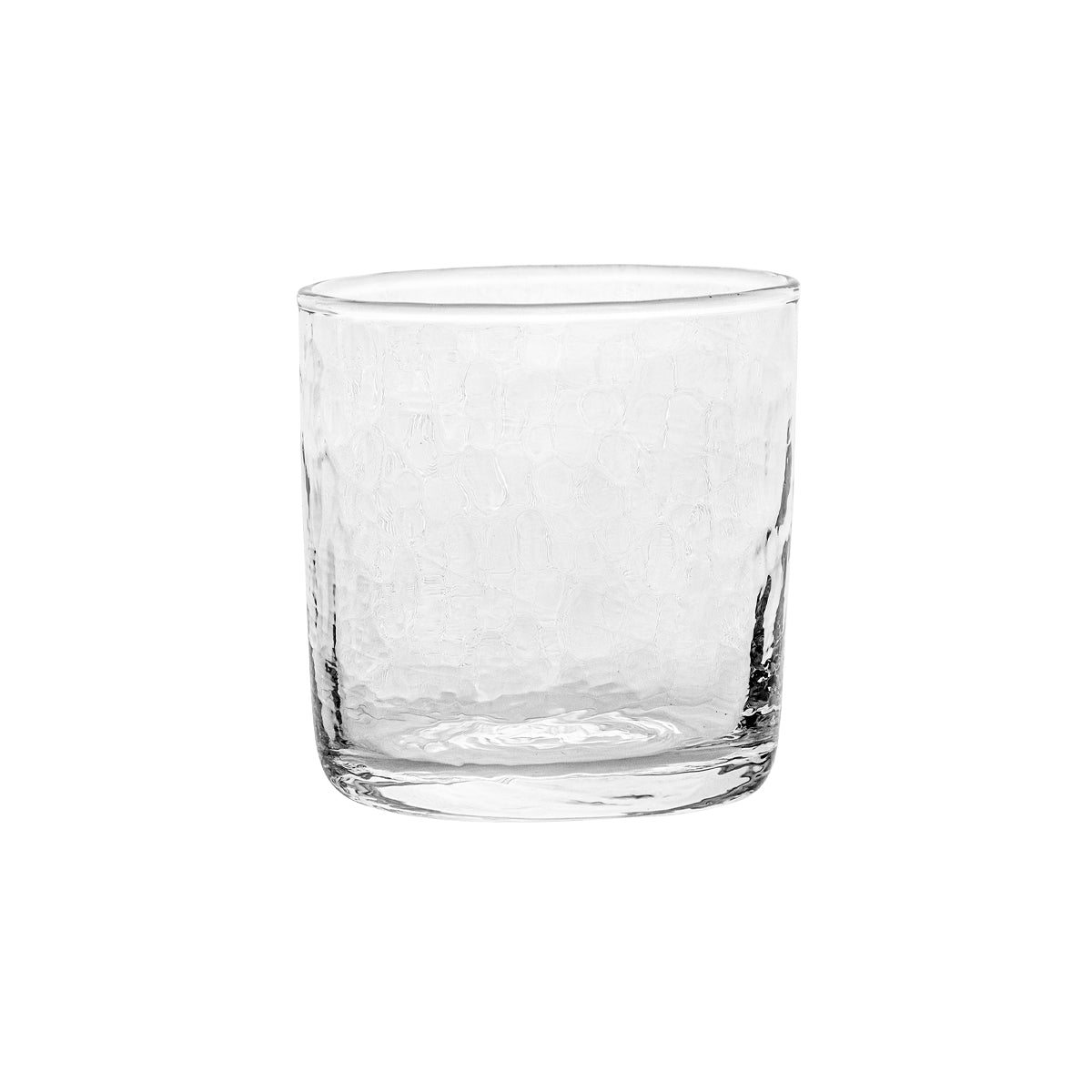Cheers to purely delightful happy hours with this sturdy mouth-blown glass that pairs handsomely with your stiffest Double Old Fashioned, while the unique dappled texture shimmers beautifully to pair with your prettiest cocktails. 