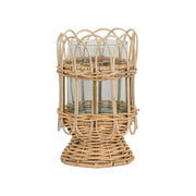 Aglow with flickering candlelight or filled with flowers as a vase, this intricately hand-woven rattan hurricane is rustic, refined, and romantic. Lovely for illuminating cozy corners, hidden terraces, and twilight garden parties. 