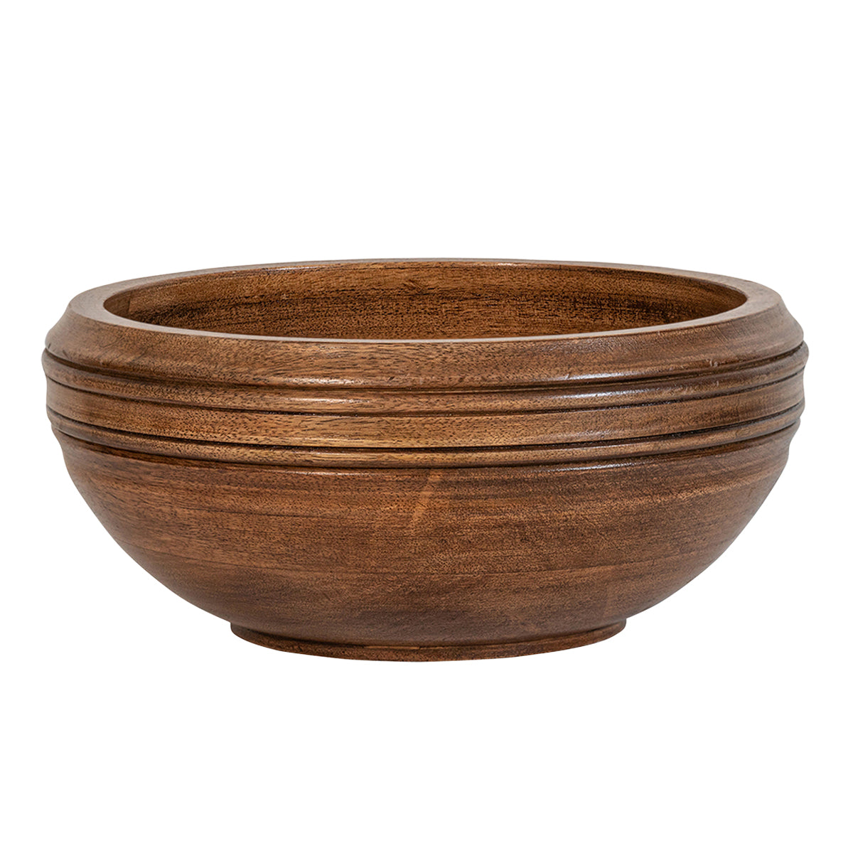 Hand-turned from beautiful Mango wood, this artisanal serving bowl brings casual elegance and warmth to any countertop or table. Filled with crusty bread, roasted vegetables from the garden, or found treasures post-hike (heart-shaped rocks, acorns and such) - its uses are endless.  